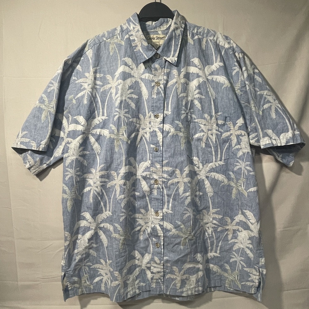 Vintage Cooke Street Reverse Print Hawaiian Shirt Button Up Men's Size 2X